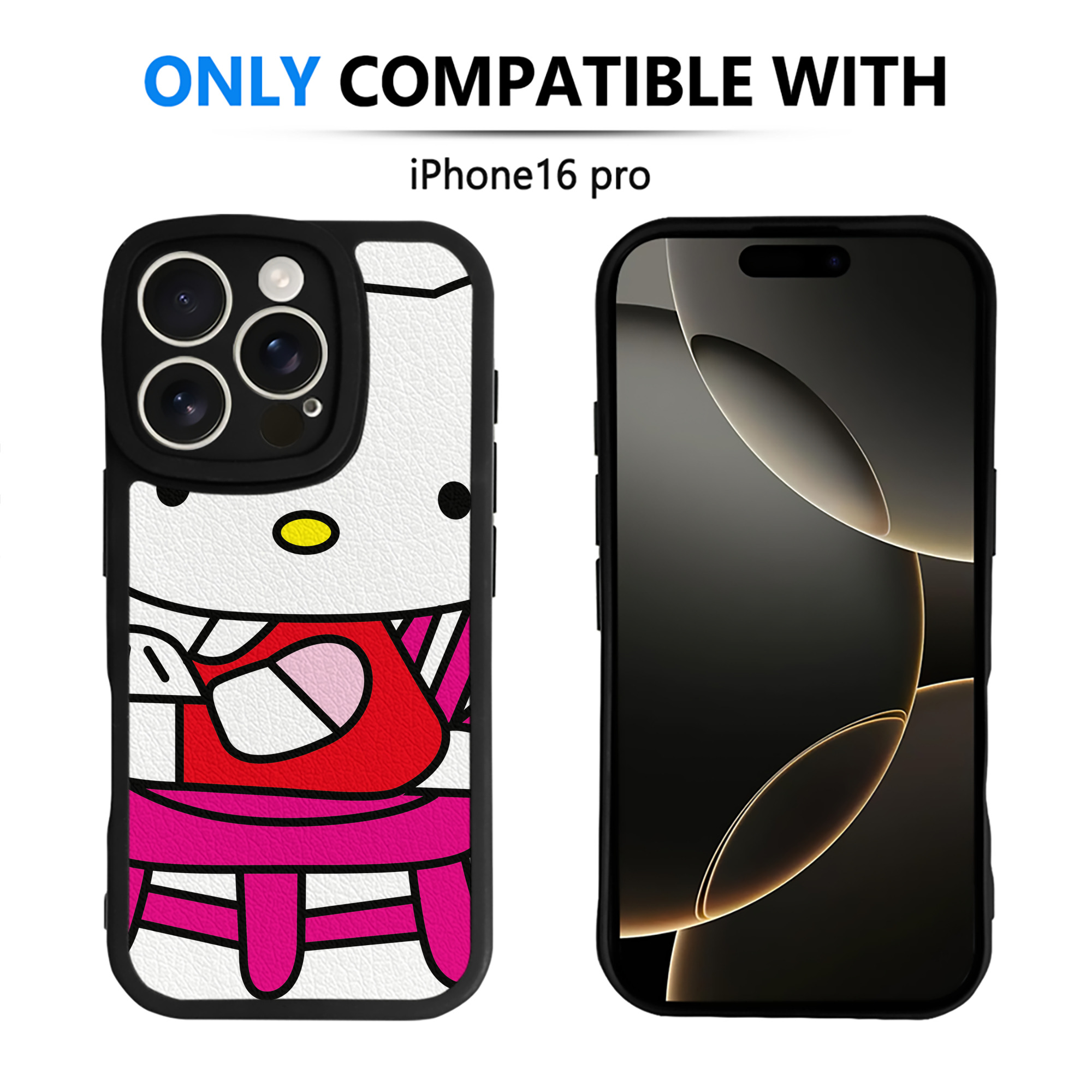 （画像用） Hello Kitty ハローキティ 【iPhone 16シリーズ対応】シリコンスマホケース（レザー調） 材質：シリコン